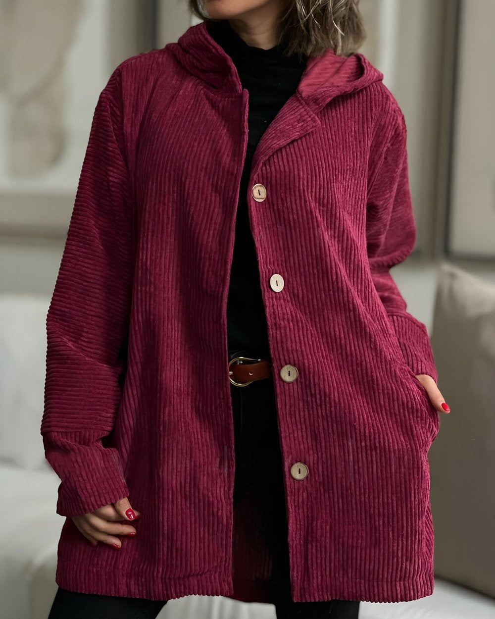 Cordia™ | Gemütliche Cordjacke mit Kapuze
