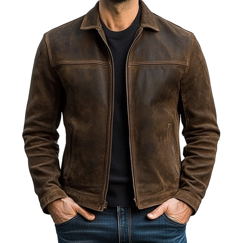 Herren Lederjacke mit Reißverschluss Mateusz – klassischer Stil aus Kunstleder