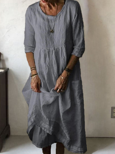 LINNEA – Lockere Maxikleid mit Rundhalsausschnitt