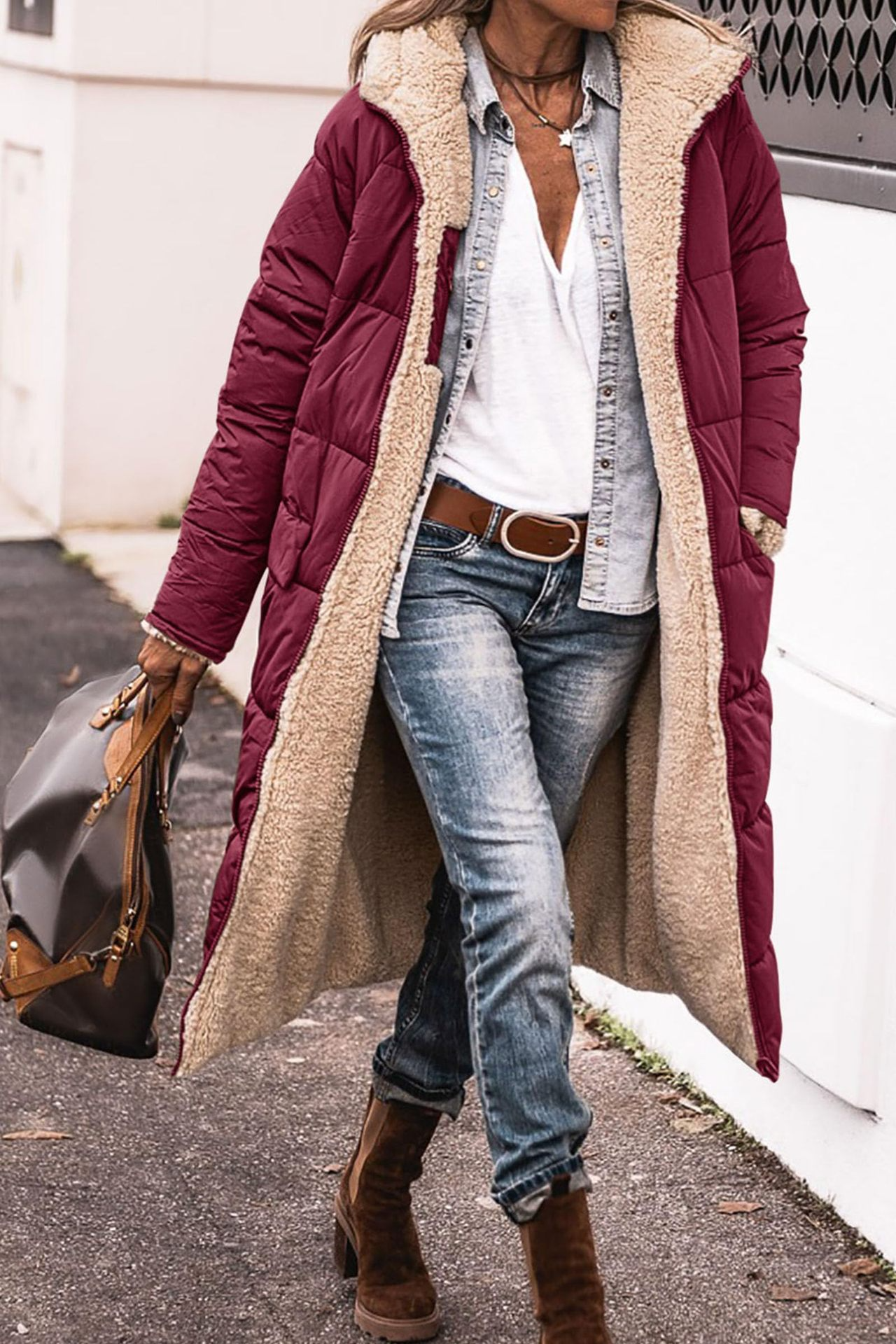 Manuela™ | Langer gepolsterter Wintermantel