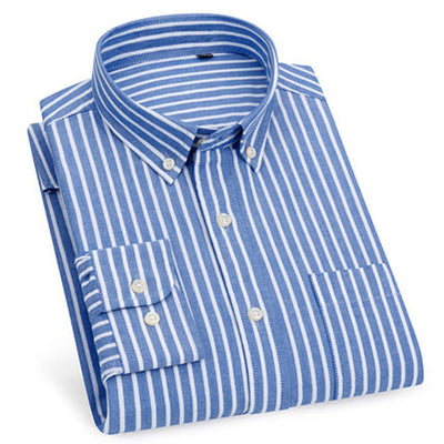 Baumwolle Oxford Slim Herren Streifenhemd