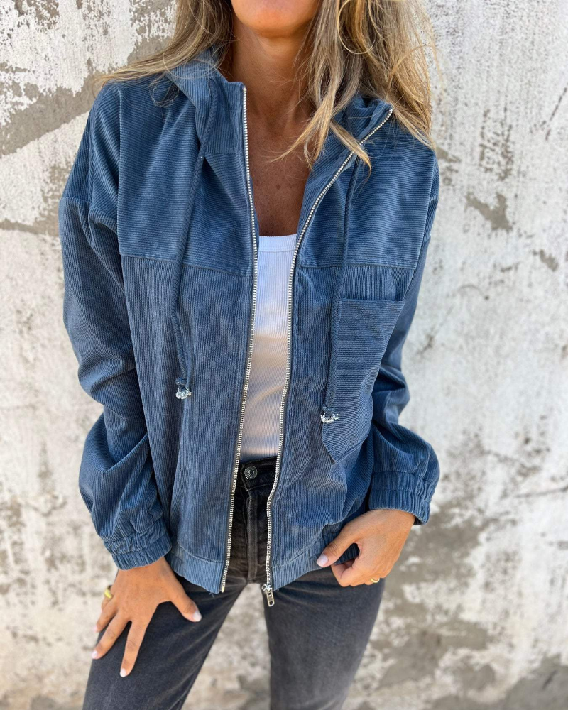 Ella™ | Corduroy Hoodie-Jacke