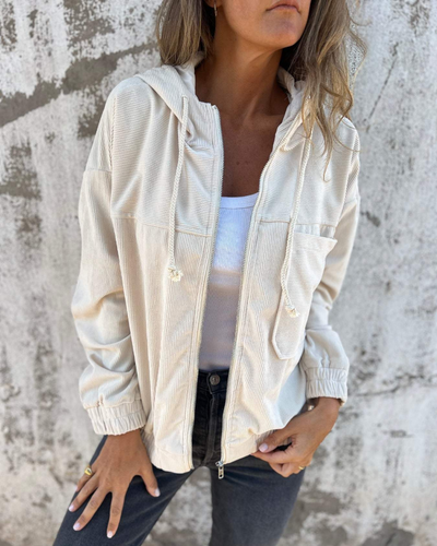 Ella™ | Corduroy Hoodie-Jacke