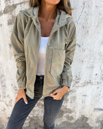 Ella™ | Corduroy Hoodie-Jacke