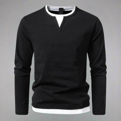 Mason – Langarm-T-Shirt mit V-Ausschnitt, modernes Design