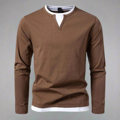 Mason – Langarm-T-Shirt mit V-Ausschnitt, modernes Design
