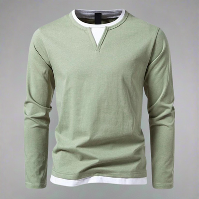 Mason – Langarm-T-Shirt mit V-Ausschnitt, modernes Design