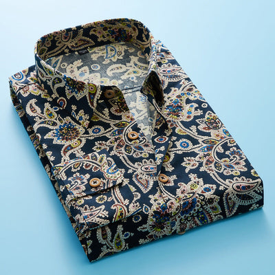 Langarm-Hemd aus Baumwolle mit Blumenmuster