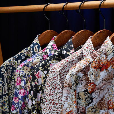 Langarm-Hemd aus Baumwolle mit Blumenmuster
