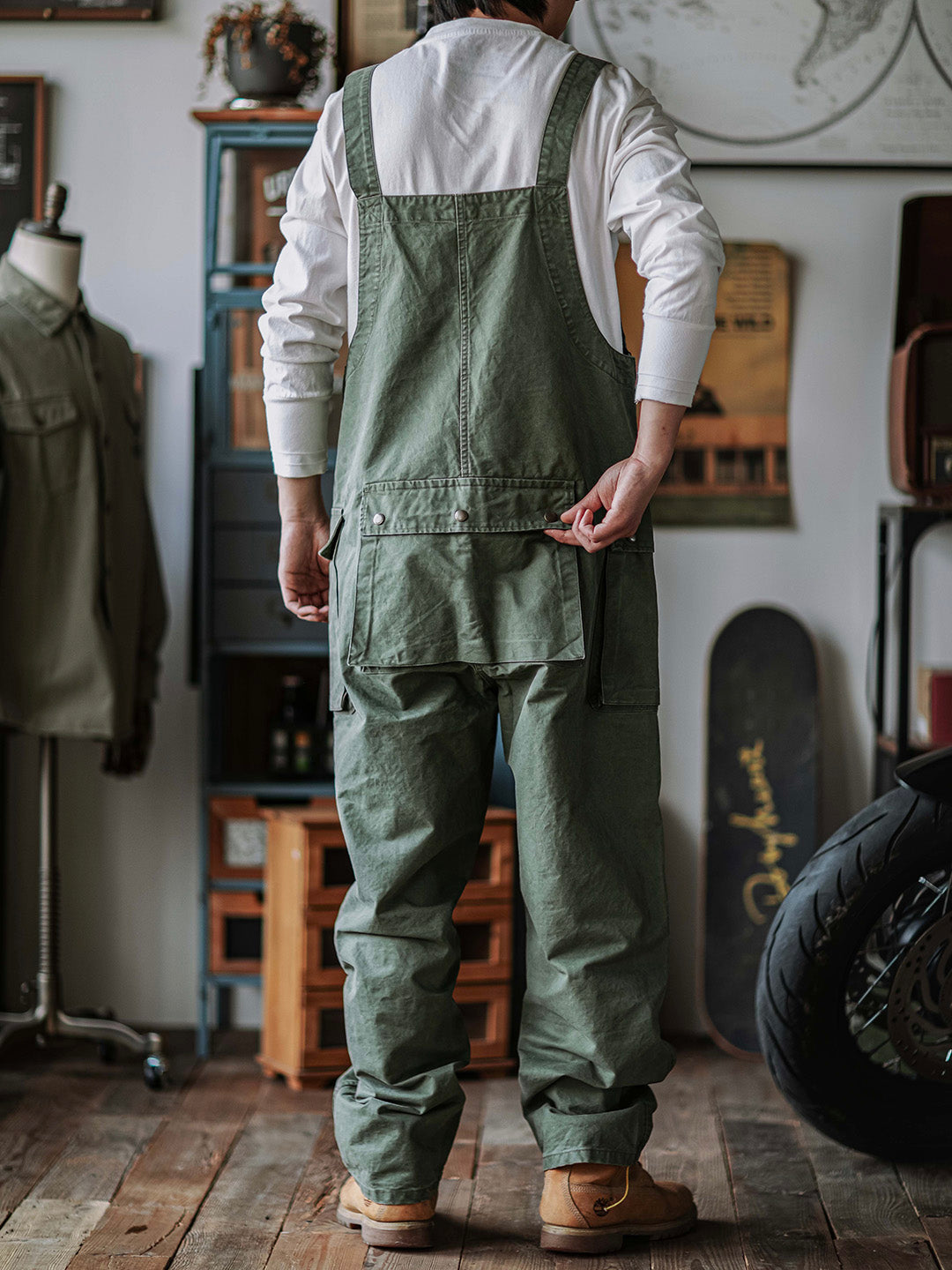 Victor™ | Elegante beige Latzhose