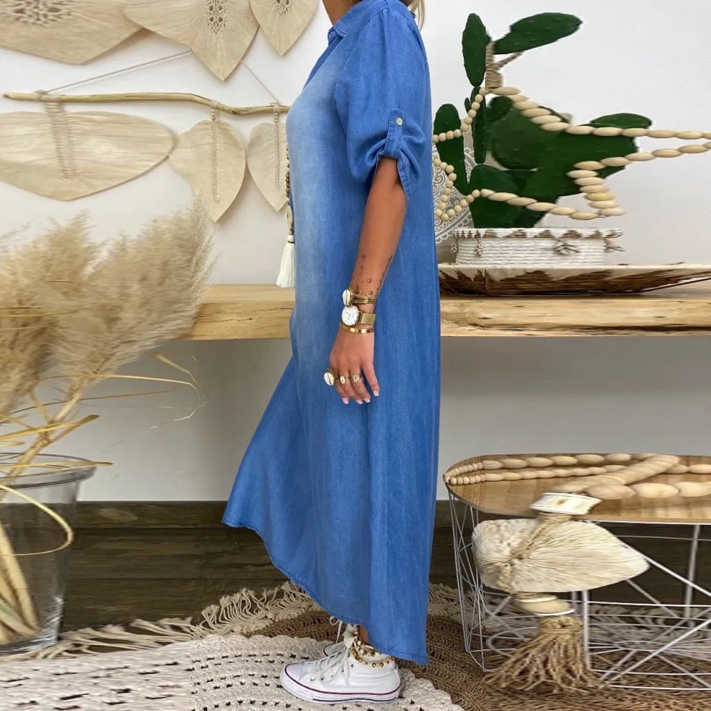 NOOR – Maxikleid Denim