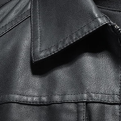 Herren Motorradlederjacke mit Klappen Janusz