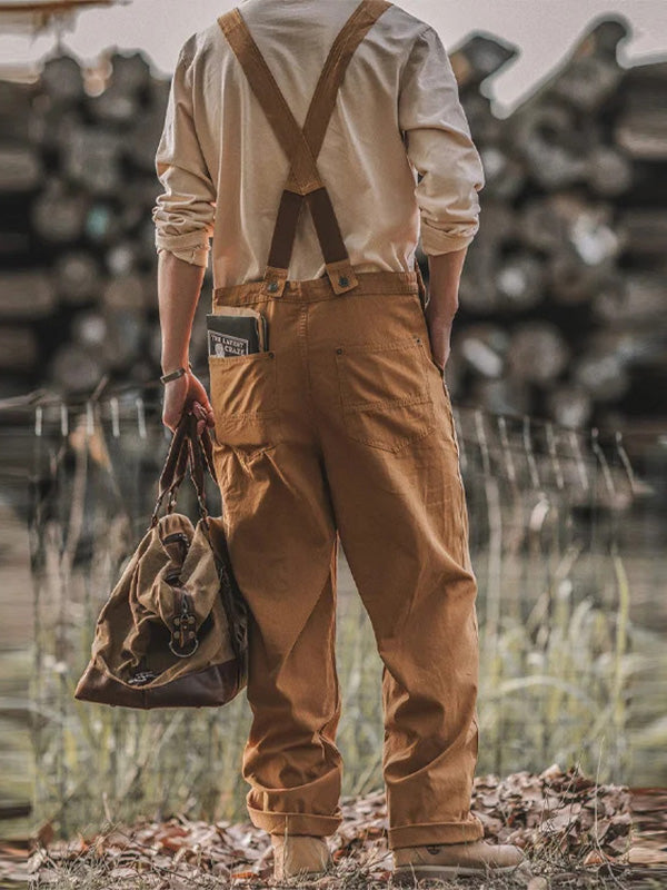 Henri™ | Rustikale braune Latzhose