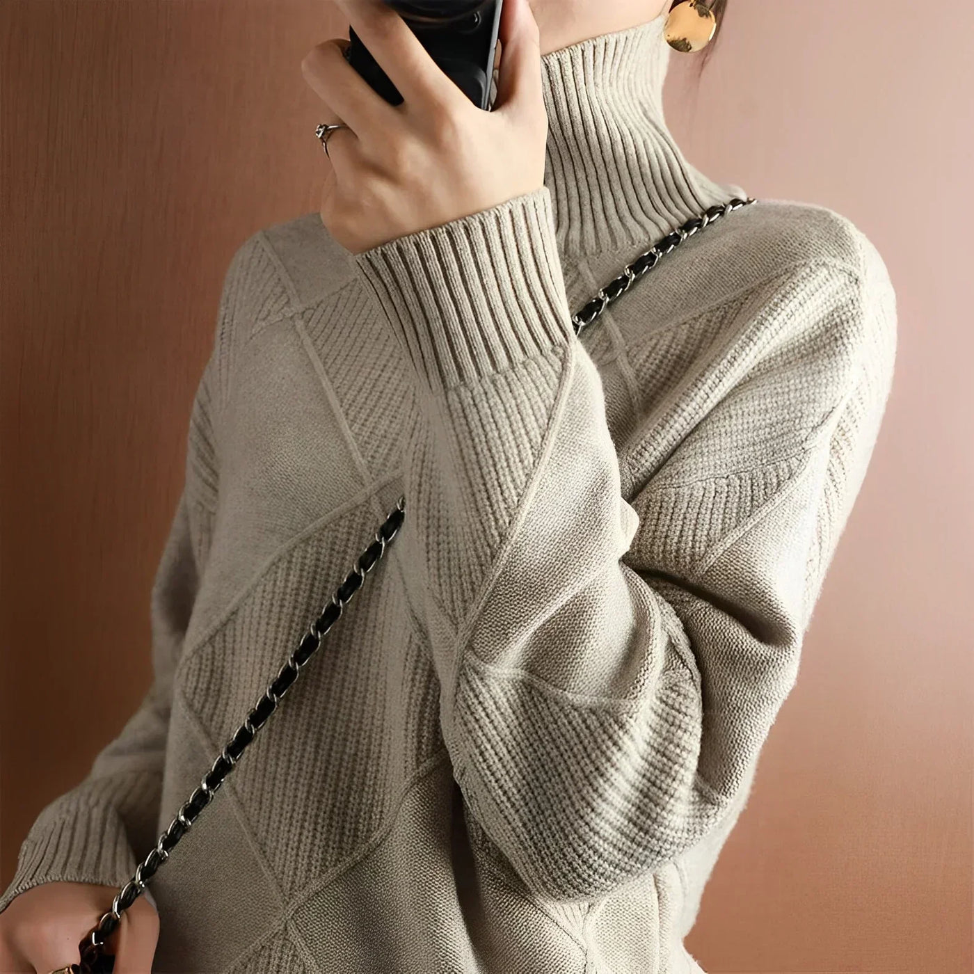 Marcelle | Grobstrick-Turtleneck-Pullover