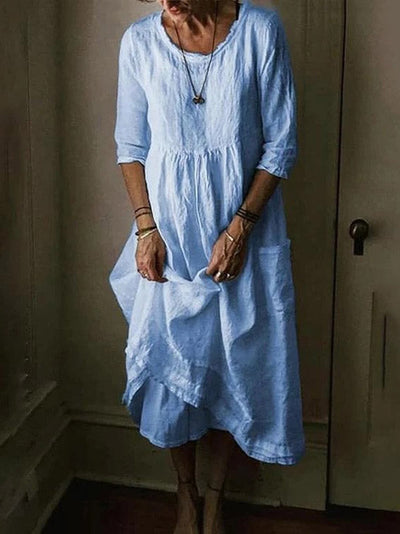 LINNEA – Lockere Maxikleid mit Rundhalsausschnitt