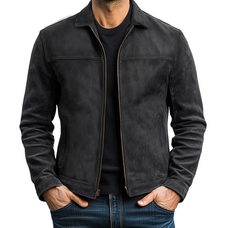 Herren Lederjacke mit Reißverschluss Mateusz – klassischer Stil aus Kunstleder