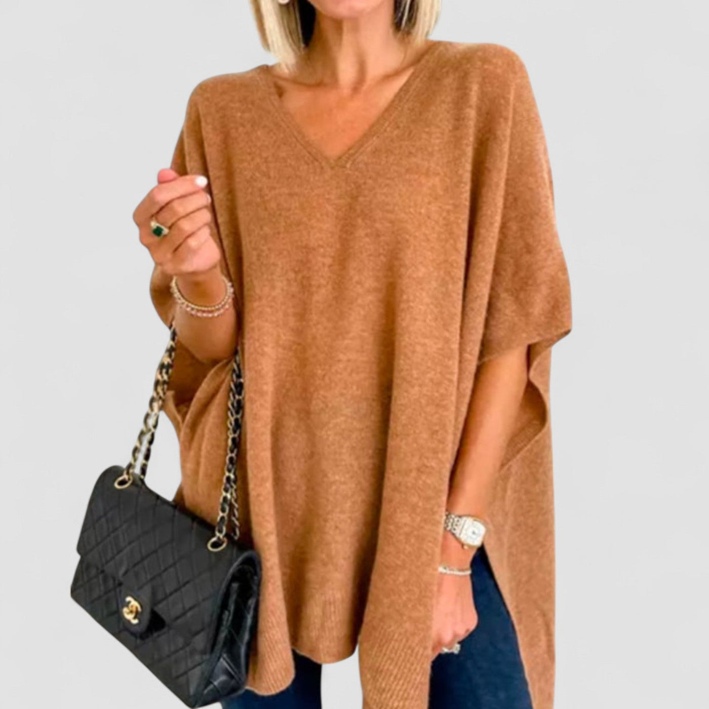 Erica™ | Lässiger V-Ausschnitt Poncho