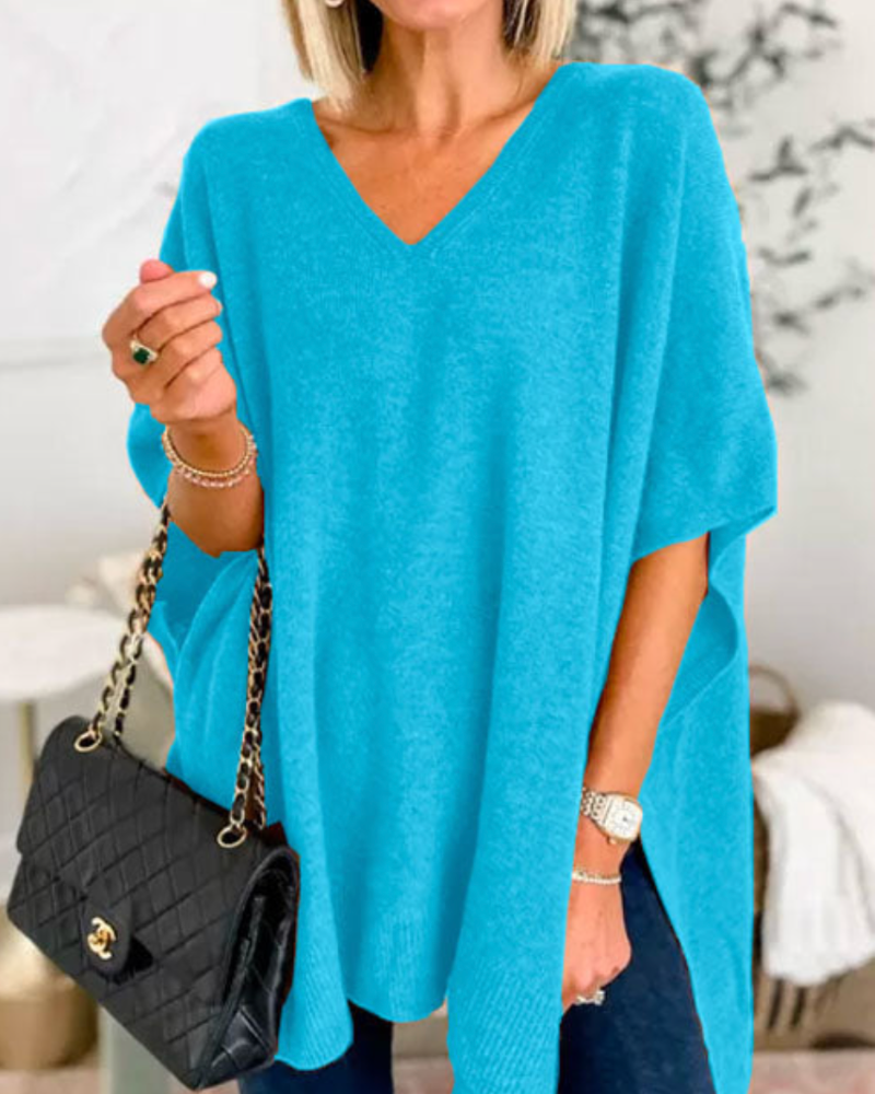Erica™ | Lässiger V-Ausschnitt Poncho