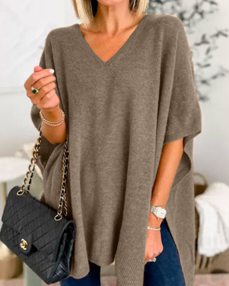 Erica™ | Lässiger V-Ausschnitt Poncho