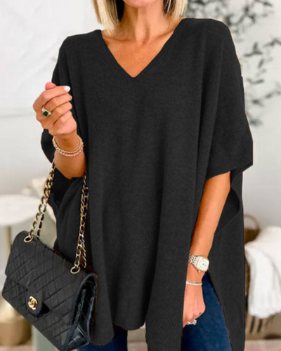 Erica™ | Lässiger V-Ausschnitt Poncho
