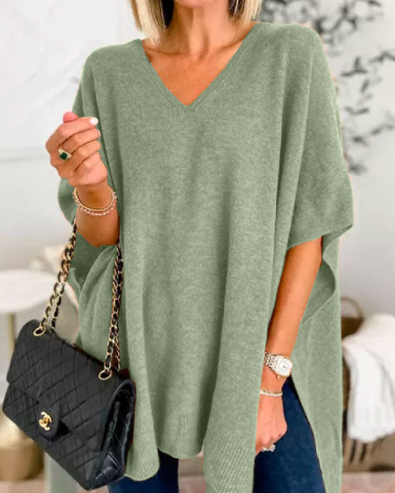 Erica™ | Lässiger V-Ausschnitt Poncho