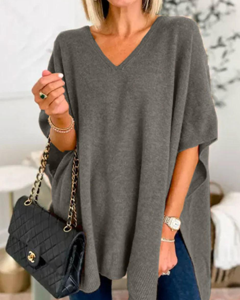Erica™ | Lässiger V-Ausschnitt Poncho