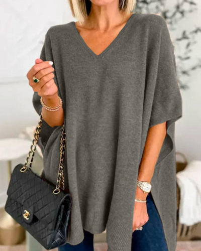 Erica™ | Lässiger V-Ausschnitt Poncho