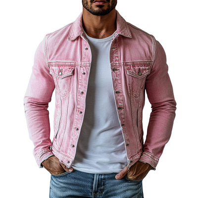 Vintage Herrenjeansjacke Patryk mit vielen Taschen und gewaschenen Klappen
