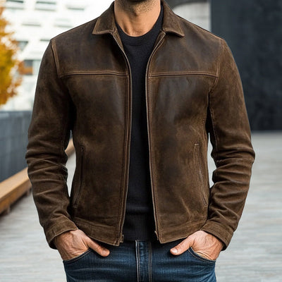 Herren Lederjacke mit Reißverschluss Mateusz – klassischer Stil aus Kunstleder