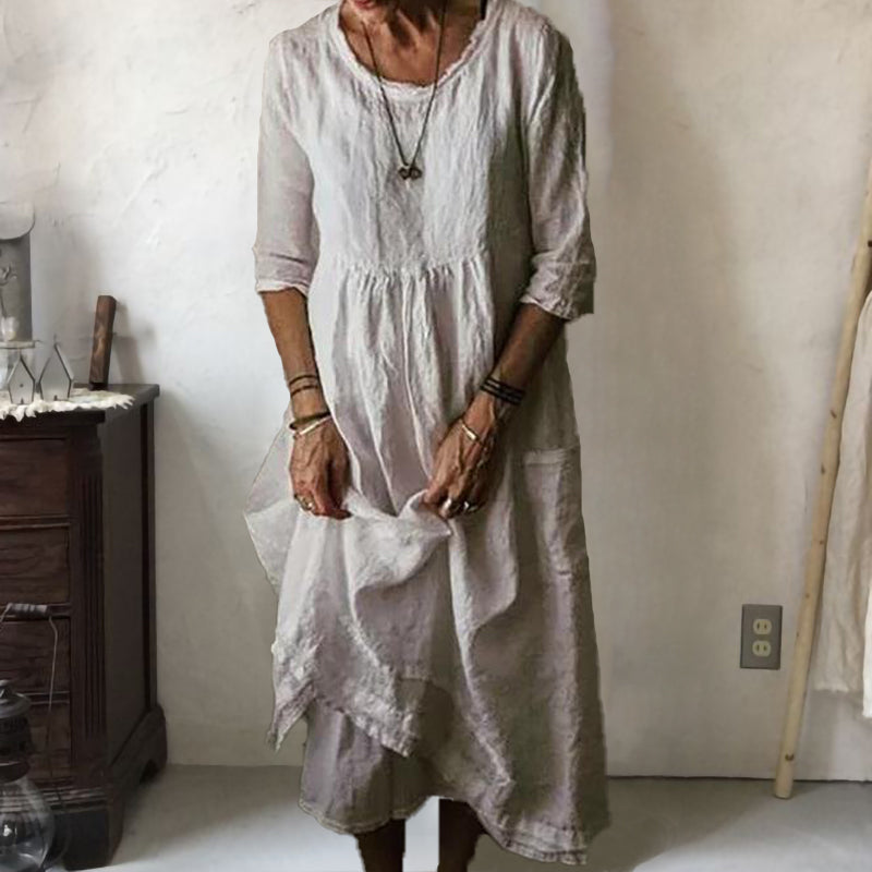 LINNEA – Lockere Maxikleid mit Rundhalsausschnitt