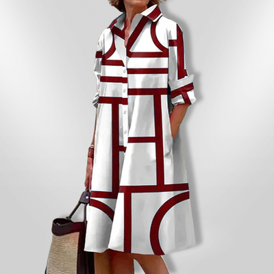 HELENA – Midikleid mit geometrischem Muster