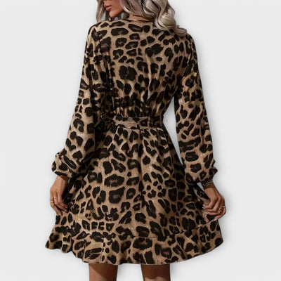 LEONA – Kleid mit Leo-Print und Bindegürtel