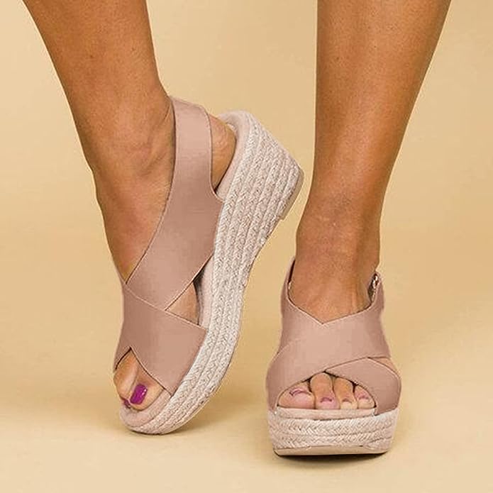 Monika | Stilvolle Keilabsatzsandalen mit Kreuzriemen