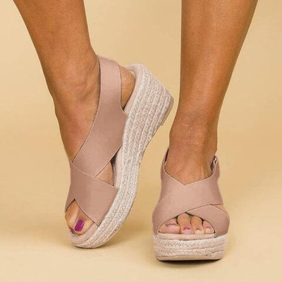 Monika | Stilvolle Keilabsatzsandalen mit Kreuzriemen
