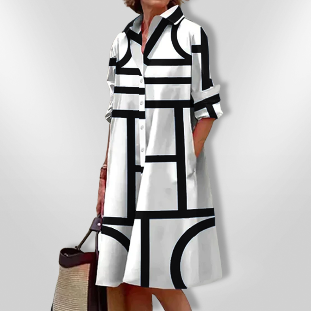 HELENA – Midikleid mit geometrischem Muster