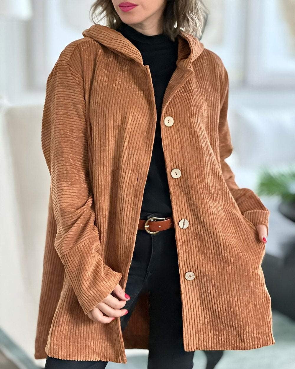 Cordia™ | Gemütliche Cordjacke mit Kapuze