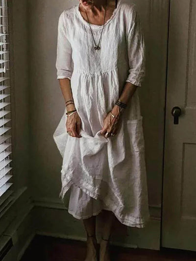 LINNEA – Lockere Maxikleid mit Rundhalsausschnitt