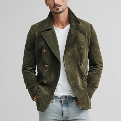 Zweireihige Wildlederjacke für Herren Emil