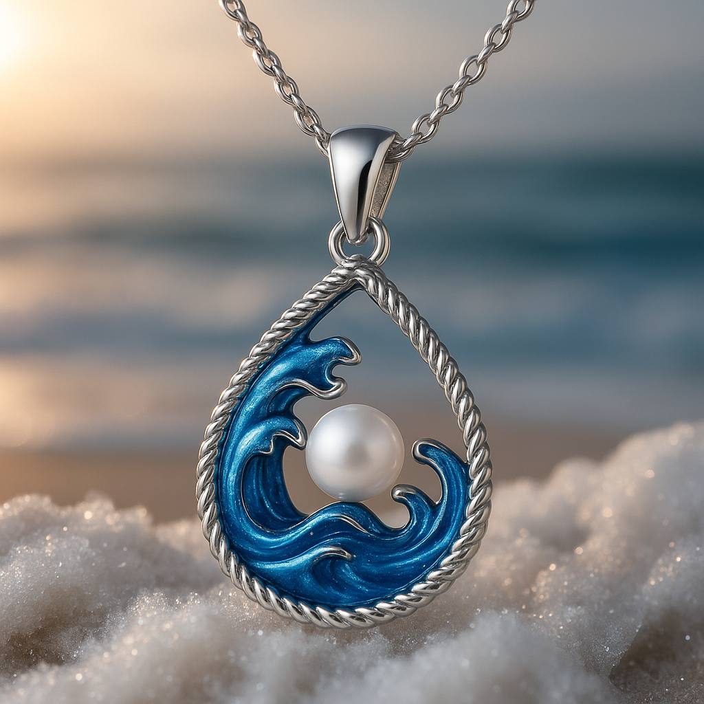 Sarda | Halskette Perle & Welle