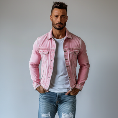 Vintage Herrenjeansjacke Patryk mit vielen Taschen und gewaschenen Klappen
