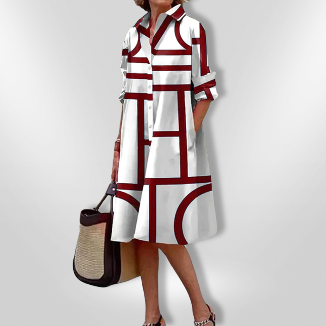 HELENA – Midikleid mit geometrischem Muster
