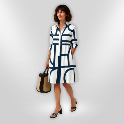 HELENA – Midikleid mit geometrischem Muster