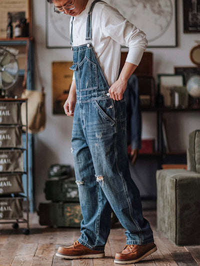 Julien™ | Retro-Blue-Washed Latzhose