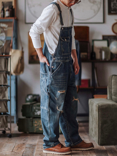 Julien™ | Retro-Blue-Washed Latzhose