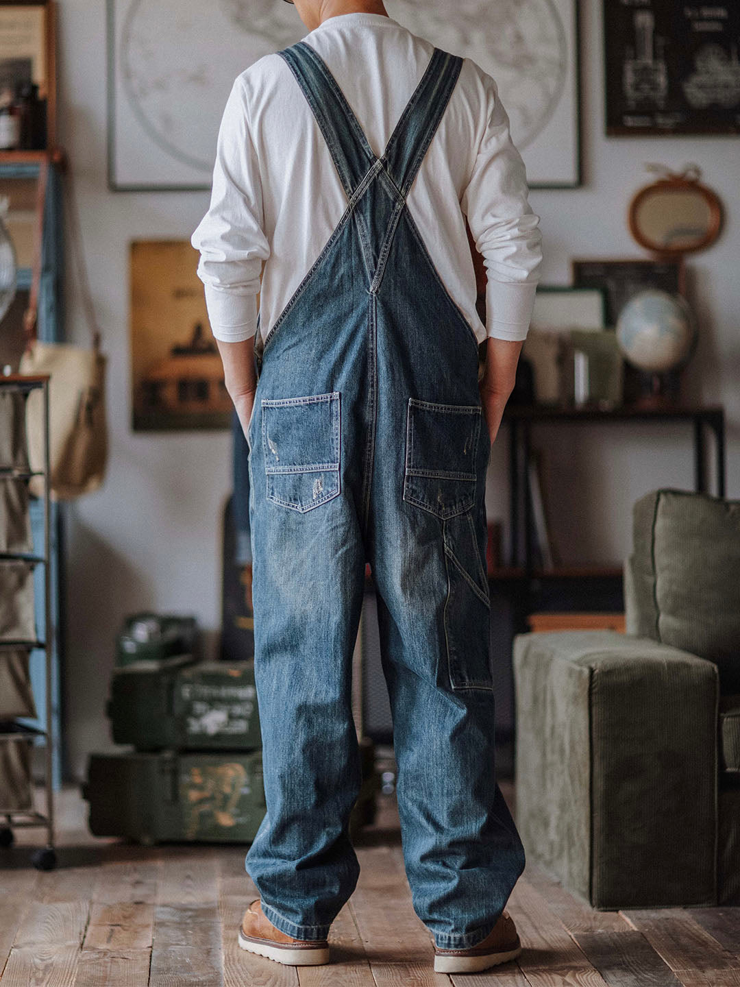 Julien™ | Retro-Blue-Washed Latzhose