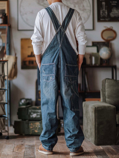 Julien™ | Retro-Blue-Washed Latzhose