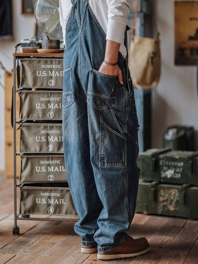 Julien™ | Retro-Blue-Washed Latzhose