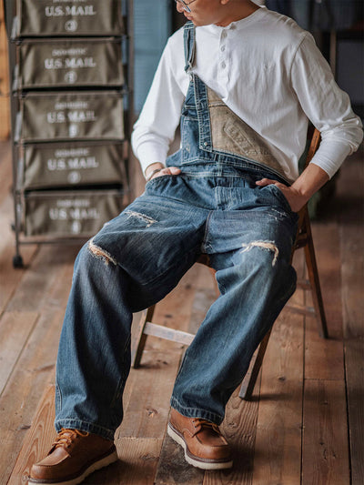 Julien™ | Retro-Blue-Washed Latzhose
