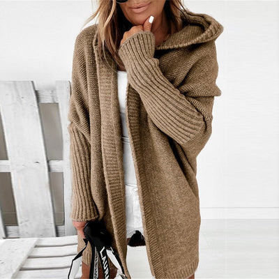 Damen Kapuzen Strickcardigan | Lässige Passform