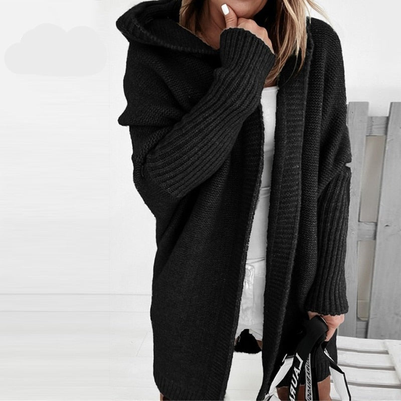 Damen Kapuzen Strickcardigan | Lässige Passform